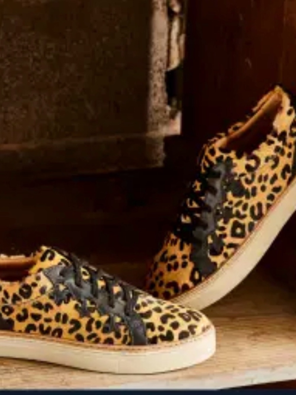 Lucchese Leopard Print Sneakers with Black Accents